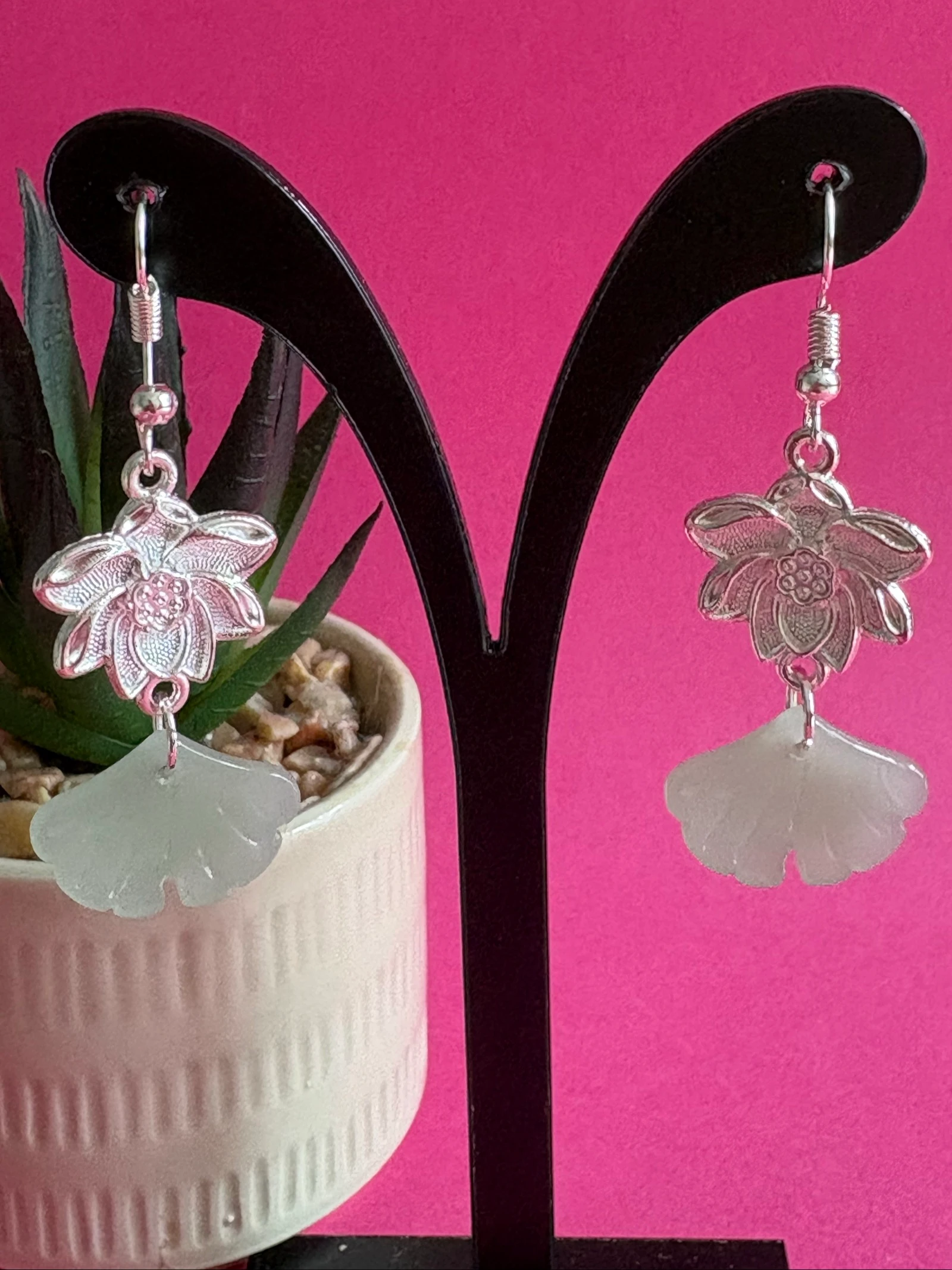 Brincos de Ginkgo e Flor de Lótus – Estilo Boho / Zen – photo 2